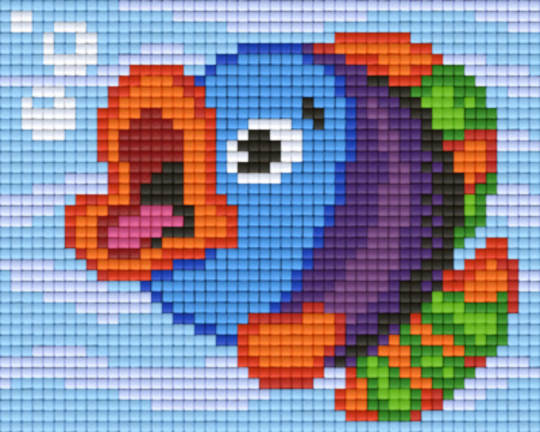 Colourful Fish With Bubbles One [1] Baseplate PixelHobby Mini-mosaic Art Kits